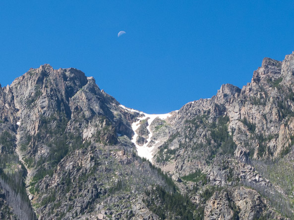 Moon over mountains
